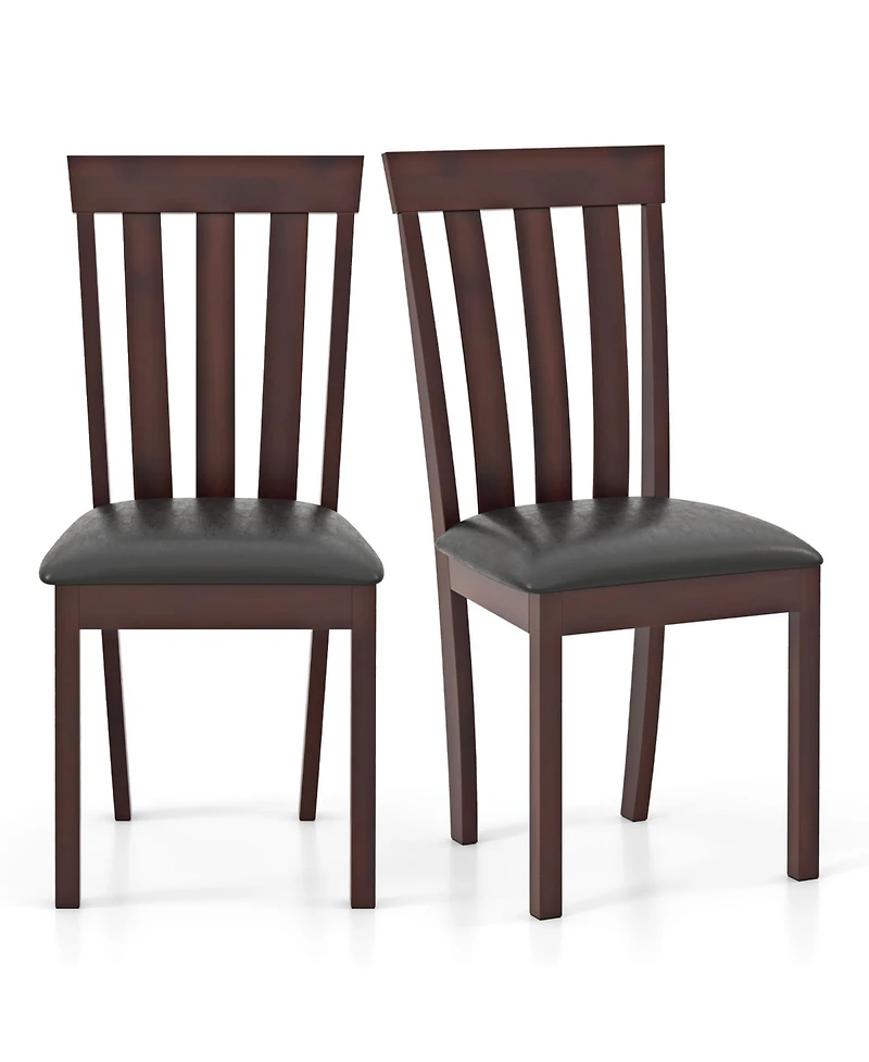 Gouun Dining Chair Set of 2 Upholstered Wooden Kitchen Chairs with Padded Seat and Rubber Wood Frame