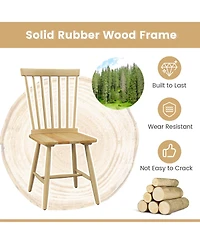 Gouun Set of 2 Windsor Dining Chairs with High Spindle Back