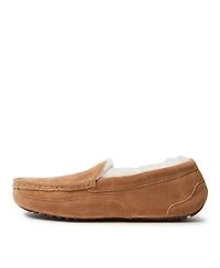 Dearfoams Men's Fireside By Melbourne Genuine Shearling Moccasin Slipper