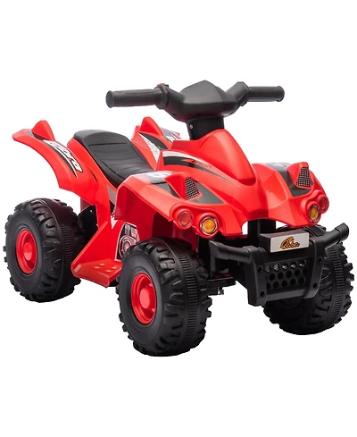 Qaba 6V Kids Atv 4 Wheeler Quad Car w/ Music for 2-6 Years,