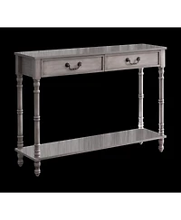 Kings Brand Furniture – 2 Drawer Wooden Hall Console Sofa Table, Washed Oak Finish