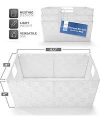 Sorbus 3-Pack Storage Basket Set - Mesh Hand-Woven, Stackable Baskets for Shelves, Closets, Bathroom and More