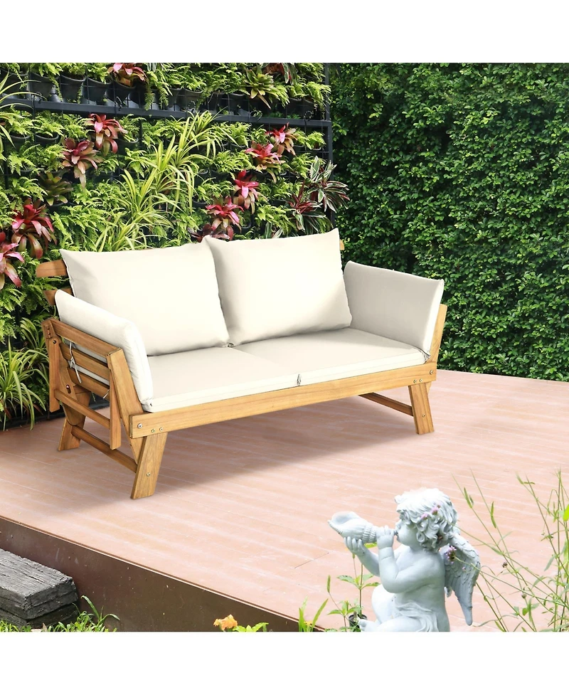 Gouun Adjustable Patio Convertible Sofa with Thick Cushion