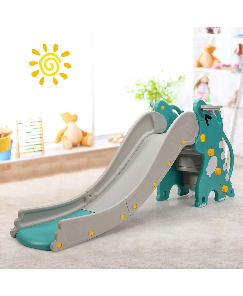 Gouun 4-in-1 Kids Climber Slide Play Set with Basketball Hoop