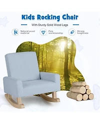 Gouun Kids Rocking Chair with Solid Wood Legs