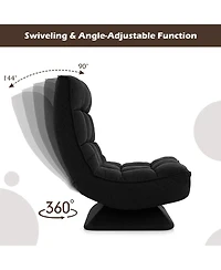 Gouun 5-Level Adjustable 360° Swivel Floor Chair with Massage Pillow
