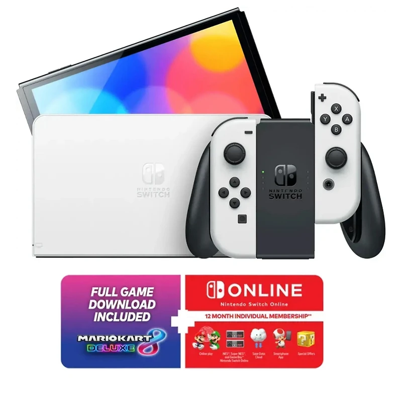 Switch Oled MarioKart 8 Bundle with Accessories & Brothership