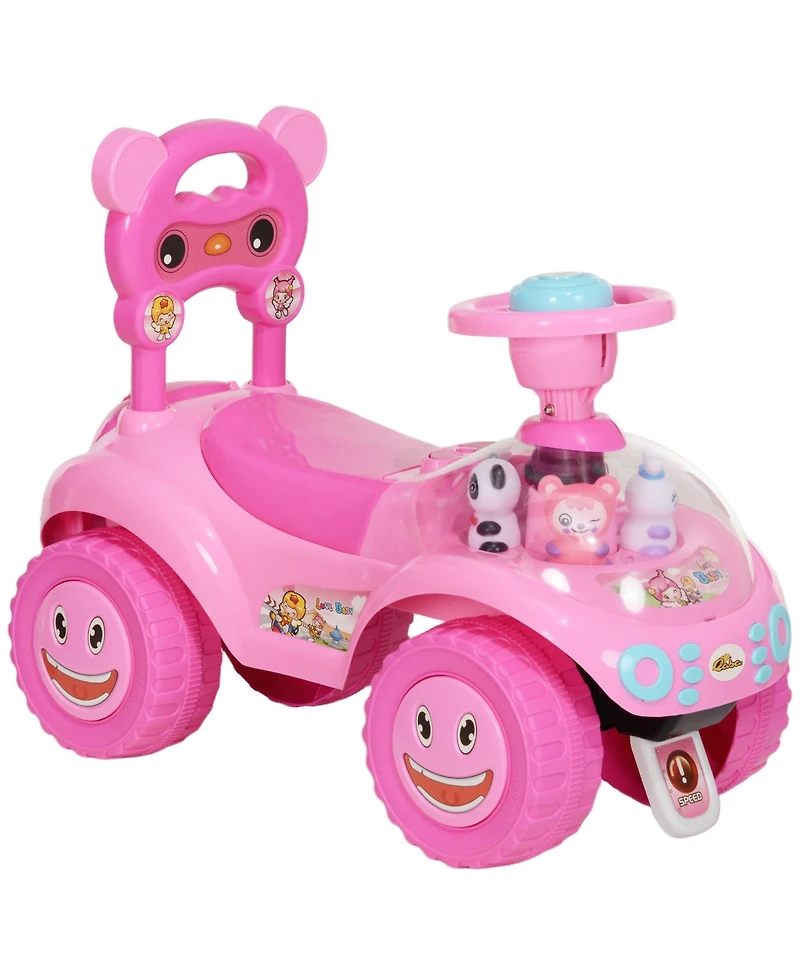 Qaba Toddler Push Car, Kids Foot to Floor Sliding Car,