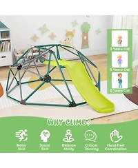 Gouun Kids Climbing Dome with Slide and Fabric Cushion for Garden Yard