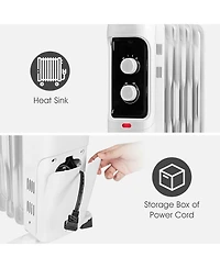 Gouun 1500W Oil Filled Portable Radiator Space Heater with Adjustable Thermostat