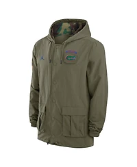 Jordan Men's Olive Florida Gators 2024 Military Appreciation Full-Snap Hoodie Jacket