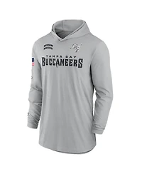Nike Men's Gray Tampa Bay Buccaneers 2024 Salute to Service Lightweight Performance Long Sleeve Hooded T-Shirt