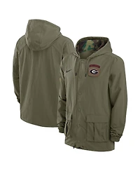Nike Men's Olive Georgia Bulldogs 2024 Military Appreciation Full-Snap Hoodie Jacket