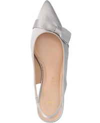 Journee Collection Women's Paloma Bow Kitten Heel Slingback Pumps