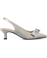 Journee Collection Women's Paloma Bow Kitten Heel Slingback Pumps