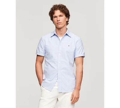 Tommy Hilfiger Men's Cotton Heritage Gingham Short-Sleeve Oxford Shirt