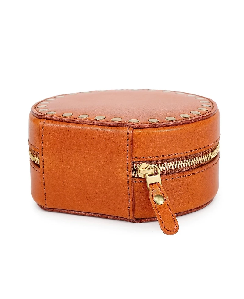 Leather Jewelry Box - Round
