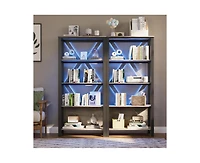 gaomon 5 Tier Bookshelf with Led Lights, Tall Bookcase with Open Display Shelves