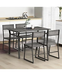 Gouun 5 Piece Dining Table Set with Storage Rack and Metal Frame