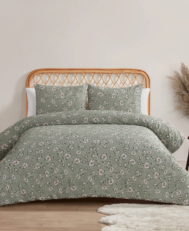 Jessica Simpson Botanical Embossed 3-Pc. Comforter Set, Full/Queen