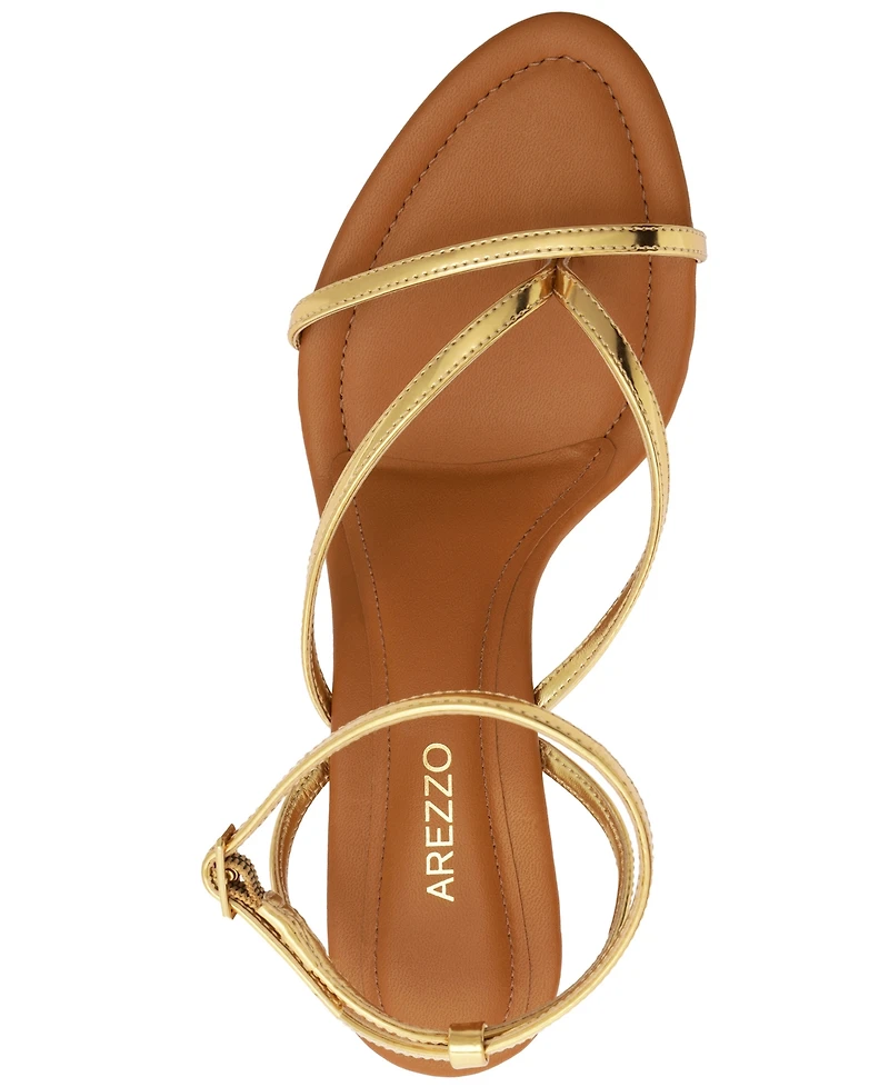 Arezzo Women's Frankie High Geometric Round Toe Wedge Sandals