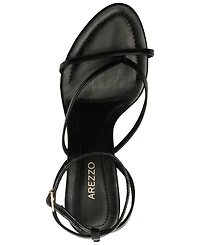 Arezzo Women's Frankie High Geometric Round Toe Wedge Sandals