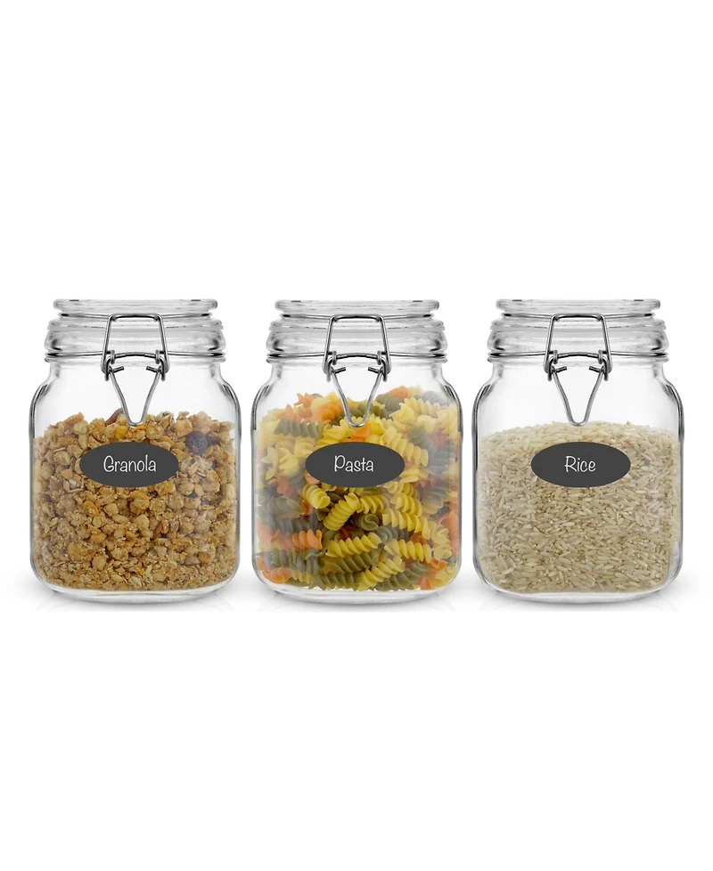 JoyJolt Airtight Set of 3 Glass Jars Storage Canister