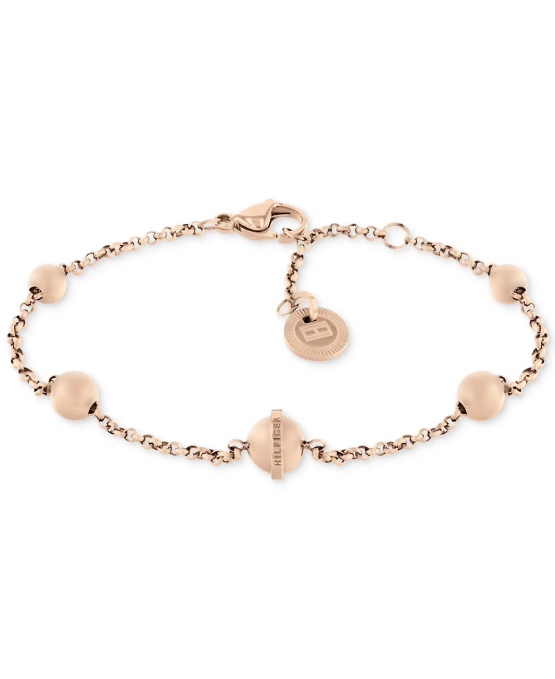 Tommy Hilfiger Gold-Tone Stainless Steel Orb Station Bracelet