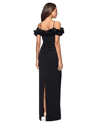Xscape Women's Halter-Strap Ruffled Gown