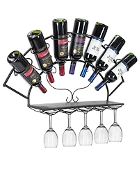 Sorbus 7-Bottle Wine & Stemware Wall Rack: Stylish Storage & Easy Access for Your Wine Essentials