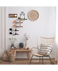 Sorbus 6-Bottle Wall Mounted Wine Rack - Vertical Display with Curved Cradles for Stylish Wine Storage