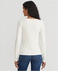 Lands' End Women's Long Sleeve Rib Square Neck Tee