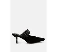 Onagra Microfiber Pointy Slip-On Mules