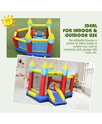 Gymax Inflatable Bounce House Slide Jumping Castle Ball Pit Tunnels Without Blower