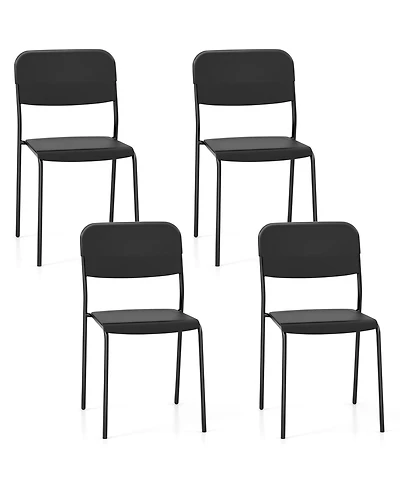 Gouun Modern Dining Chairs Set of 4 with Tilted Backrest and Sturdy Metal Legs