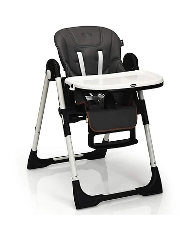 Gouun Foldable Baby High Chair with Adjustable Height, Backrest, and Detachable Tray