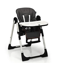 Gouun Foldable Baby High Chair with Adjustable Height, Backrest, and Detachable Tray