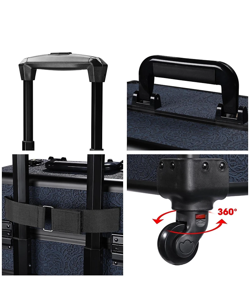 Byootique 3-Piece Makeup Train Cases Cosmetic Organizer Kit