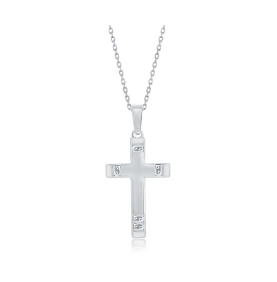 Simona Sterling Silver Textured Ends Cross Necklace