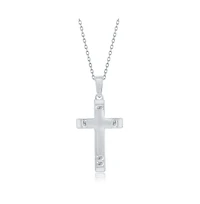 Simona Sterling Silver Textured Ends Cross Necklace