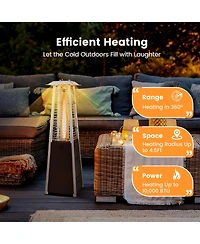 35'' Portable Tabletop Pyramid Patio Heater Steel Propane gas 10000 Btu
