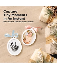 KeaBabies Bitsy Inkless Baby Hand and Footprint Kit, Two-sides Christmas Photo Ornaments, Personalized Keepsake Gifts