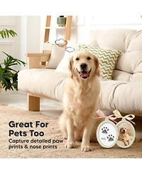 KeaBabies Bitsy Inkless Baby Hand and Footprint Kit, Two-sides Christmas Photo Ornaments, Personalized Keepsake Gifts