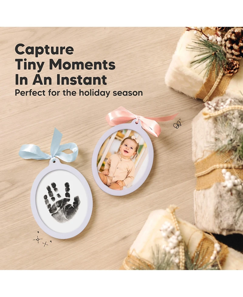 KeaBabies Bitsy Inkless Baby Hand and Footprint Kit, Two-sides Baby Christmas Photo Ornaments, Personalized Baby Keepsake Gifts