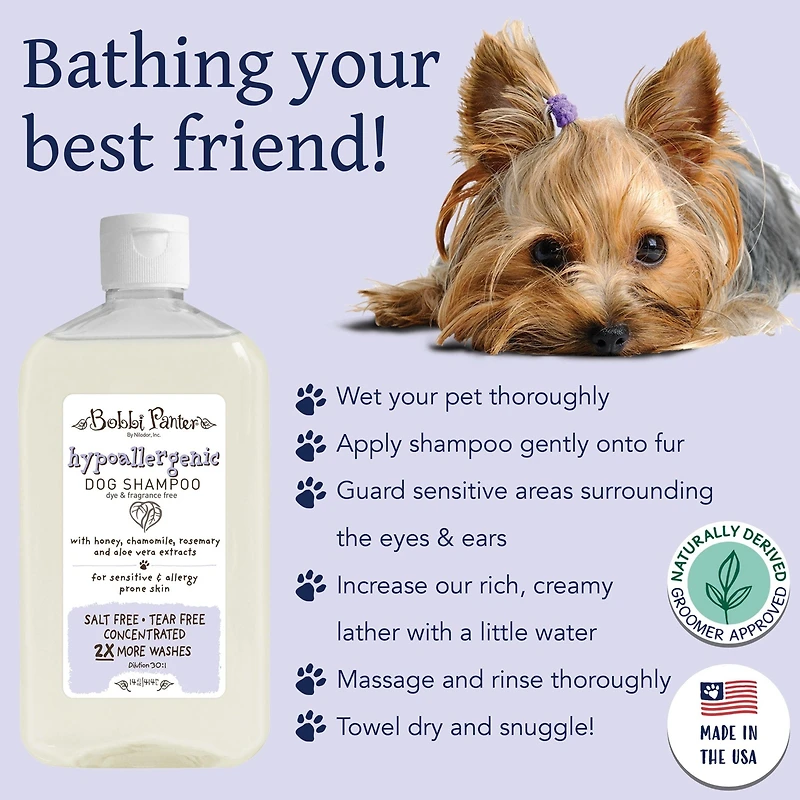 Bobbi Panter (Botanical) Hypo-allergenic Shampoo Honey Extract, Chamomile, Rosemary and Aloe Vera Extract
