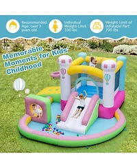 Costway Inflatable Bounce House with Slide Jumping Area Obstacle Ball Pit 502W Blower