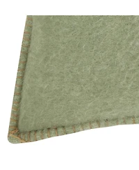 Ihi Home Moss Mohair Pillow, Green, 24"x 24"