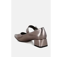 Abeba Diamante Brooch Metallic Mary Jane Pumps