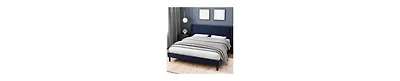 gaomon Queen Upholstered Bed Frame with Wingback Headboard, Luxurious Velvet Upholstery Platform Bed, Wooden Slat Support