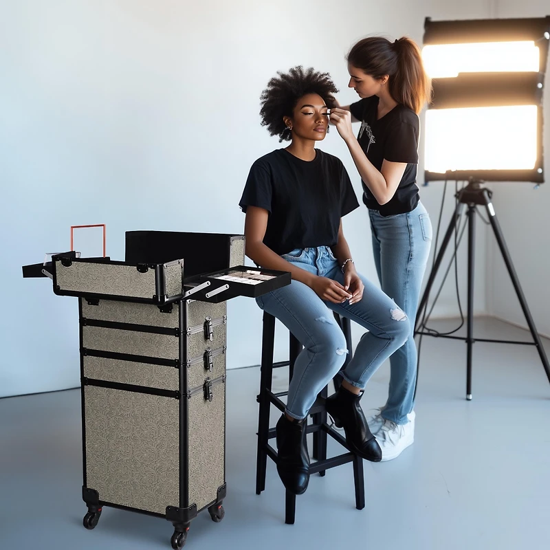 Byootique 4in1 Rolling Makeup Train Case Cosmetic Organizer Rococo Coral